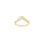 14k Two-tone 0.20 ctw Curved Women's Diamond Ring