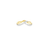 14k Two-tone 0.20 ctw Curved Women's Diamond Ring