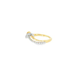 14k Two-tone 0.20 ctw Curved Women's Diamond Ring