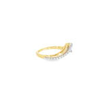 14k Two-tone 0.20 ctw Curved Women's Diamond Ring