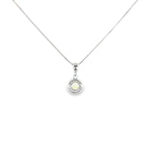 Sterling Silver White Gold ctw Multi Stone Peridot Pendant