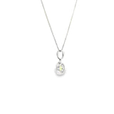 Sterling Silver White Gold ctw Multi Stone Peridot Pendant