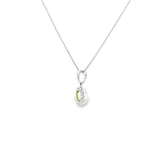 Sterling Silver White Gold ctw Multi Stone Peridot Pendant