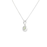Sterling Silver White Gold ctw Multi Stone Peridot Pendant