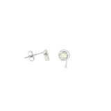 Sterling Silver White 0.55 ctw Peridot Stud Earrings