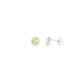 Sterling Silver White 0.55 ctw Peridot Stud Earrings