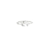 Sterling Silver 0.01 ctw Nature Inspired Diamond Ring