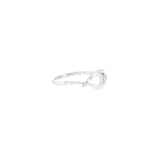 Sterling Silver 0.01 ctw Curved Diamond Ring