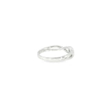 Sterling Silver 0.01 ctw Curved Diamond Ring