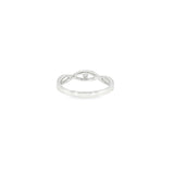 Sterling Silver 0.01 ctw Curved Diamond Ring
