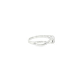 Sterling Silver 0.01 ctw Curved Diamond Ring