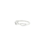 Sterling Silver 0.01 ctw Curved Diamond Ring