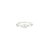 Sterling Silver 0.01 ctw Curved Diamond Ring