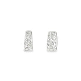 Sterling Silver 0.04 ctw Small Hoop Diamond Earrings