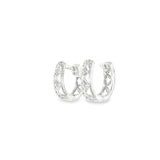 Sterling Silver 0.04 ctw Small Hoop Diamond Earrings