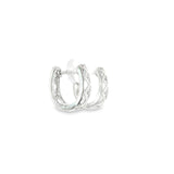 Sterling Silver 0.04 ctw Small Hoop Diamond Earrings