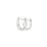 Sterling Silver 0.04 ctw Small Hoop Diamond Earrings
