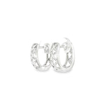 Sterling Silver 0.04 ctw Small Hoop Diamond Earrings