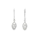 Sterling Silver 0.022 ctw Drop Diamond Earrings