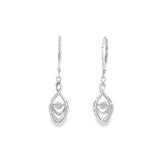 Sterling Silver 0.022 ctw Drop Diamond Earrings