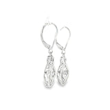 Sterling Silver 0.022 ctw Drop Diamond Earrings