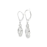 Sterling Silver 0.022 ctw Drop Diamond Earrings