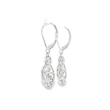 Sterling Silver 0.022 ctw Drop Diamond Earrings