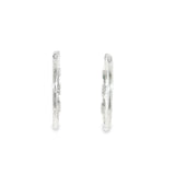 Sterling Silver 0.04 ctw Medium Hoop Diamond Earrings