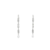 Sterling Silver 0.04 ctw Medium Hoop Diamond Earrings