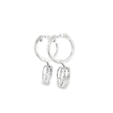 Sterling Silver 0.03 ctw Heart Diamond Earrings