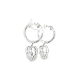 Sterling Silver 0.03 ctw Heart Diamond Earrings