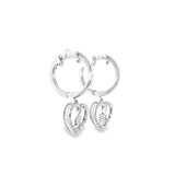 Sterling Silver 0.03 ctw Heart Diamond Earrings