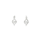 Sterling Silver 0.05 ctw Drop Diamond Earrings