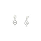 Sterling Silver 0.05 ctw Drop Diamond Earrings