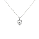 Sterling Silver 0.05 ctw Heart Diamond Pendant