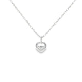 Sterling Silver 0.05 ctw Heart Diamond Pendant