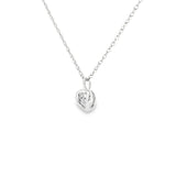 Sterling Silver 0.05 ctw Heart Diamond Pendant