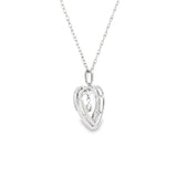 Sterling Silver 0.03 ctw Heart Diamond Pendant