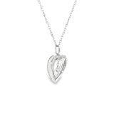 Sterling Silver 0.03 ctw Heart Diamond Pendant