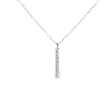 Sterling Silver 0.10 ctw Bar Diamond Pendant