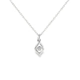 Sterling Silver 0.08 ctw Free Form Diamond Pendant