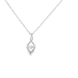 Sterling Silver 0.08 ctw Free Form Diamond Pendant