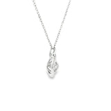 Sterling Silver 0.08 ctw Free Form Diamond Pendant