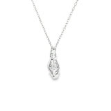Sterling Silver 0.08 ctw Free Form Diamond Pendant