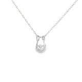 Sterling Silver 0.10 ctw Free Form Diamond Pendant