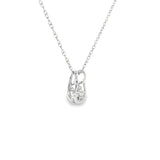 Sterling Silver 0.10 ctw Free Form Diamond Pendant