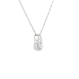 Sterling Silver 0.10 ctw Free Form Diamond Pendant
