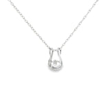 Sterling Silver 0.10 ctw Free Form Diamond Pendant