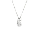 Sterling Silver 0.10 ctw Free Form Diamond Pendant