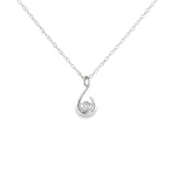Sterling Silver 0.05 ctw Free Form Diamond Pendant